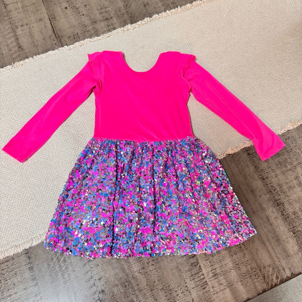 Pink and Multicolor Kids Casual Dress